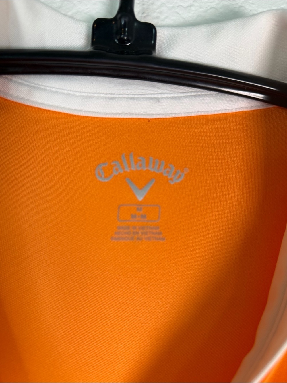 Callaway Women's Short-Sleeve Polo Top in Orange, White & Tan, Size M - Picture 2 of 7